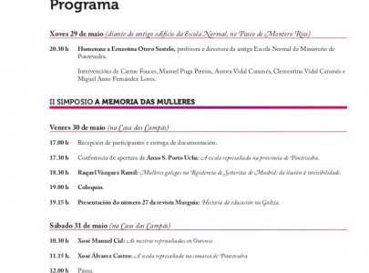 Pontevedra dedica o II Simposio A Memoria das mulleres á “escola represaliada e resistente”